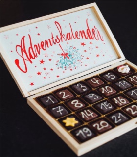 Adventskalender aus einer Schachtel Pralinen