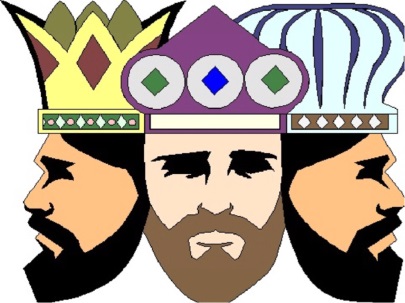 Zeichnung: Köpfe der Heiligen Drei Könige
