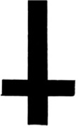 Auf dem Kopf stehendes lateinisches Kreuz - Petruskreuz