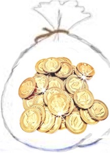 Geldbeutel mit Goldmünzen