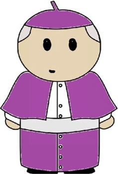 Geistlicher in violetter, lila Amtstracht